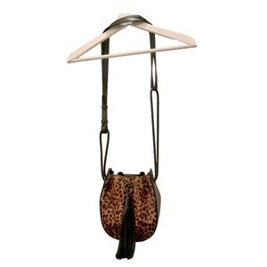 Rebecca Minkoff leopard print, leather, crossbody/shoulder bag.